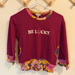 Finding foxtale “be lucky” horseshoe sweatshirt top Size 7